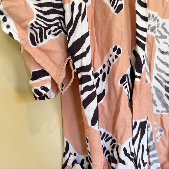 Emerson Fry Hand Block Printed Zebra Kimono Coverup - Picture 3 of 7